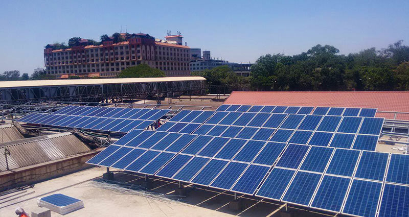 Roof top solar PV system on for Railways